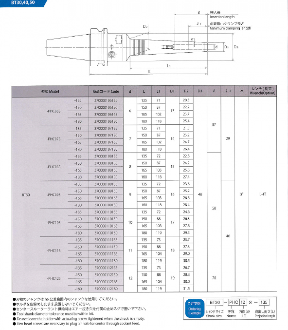 エヌティーツール パワーハイドロチャック シャンクBT40 把握径11 120L