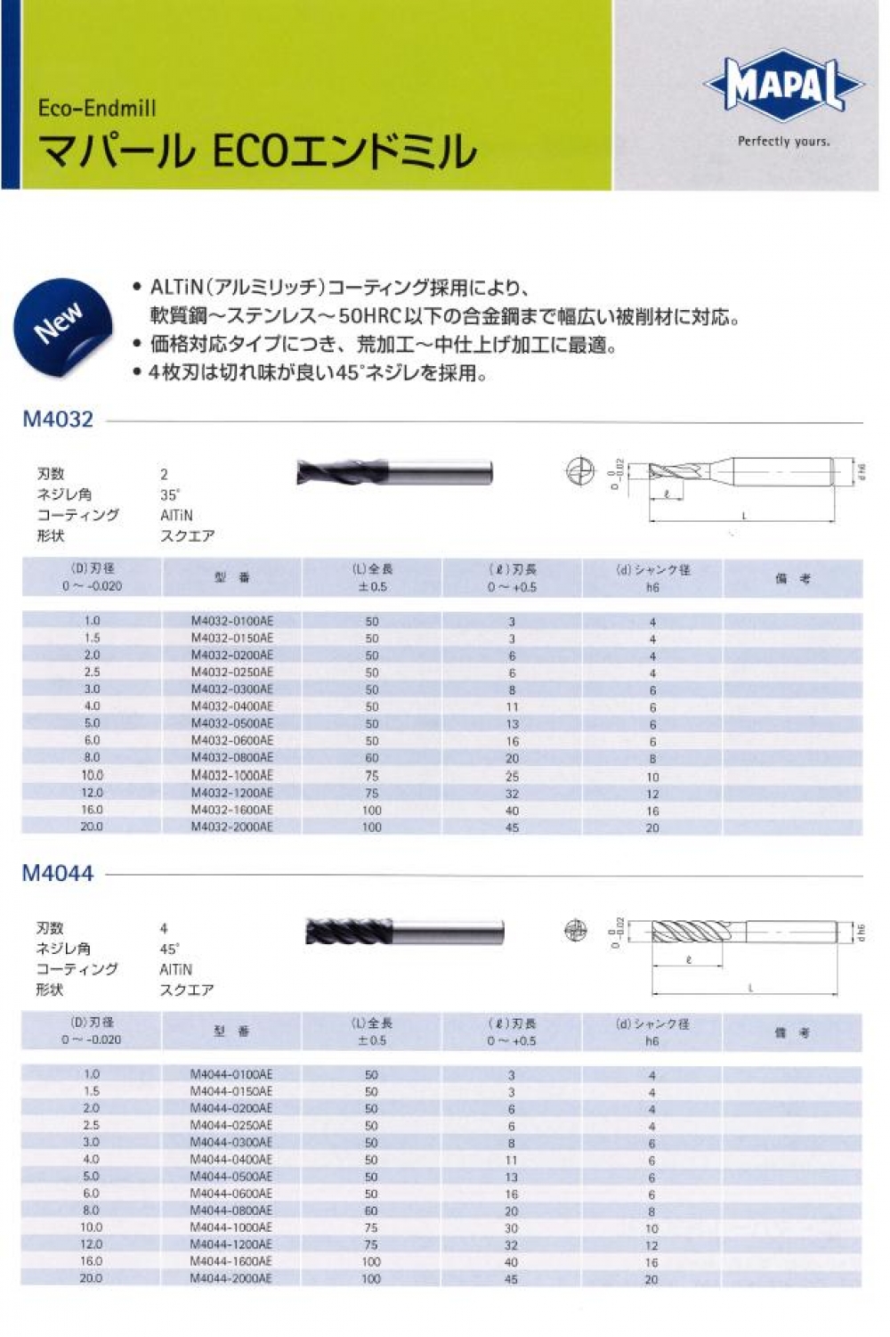 マパール　エンドミルシリーズ